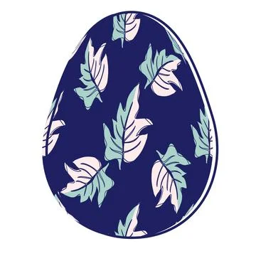Happy Easter eggs, trendy design with hand-drawn spring flowers. Modern art m 库存插图