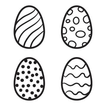 Happy Easter eggs vector card illustration hand drawn with easter eggs. Stock Illustration