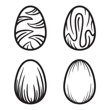 Happy Easter eggs vector card illustration hand drawn with easter eggs. Stock Illustration