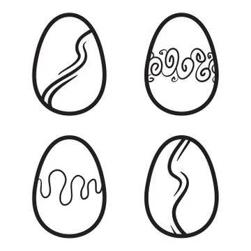 Happy Easter eggs vector card illustration hand drawn with easter eggs. Stock Illustration