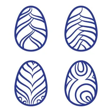 Happy Easter eggs vector card illustration hand drawn with easter eggs. Stock Illustration