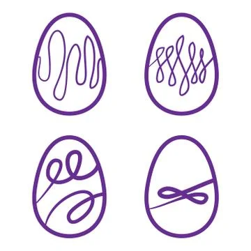 Happy Easter eggs vector card illustration hand drawn with easter eggs. Stock Illustration