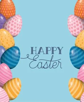 Happy easter eggs vector design Stock Illustration