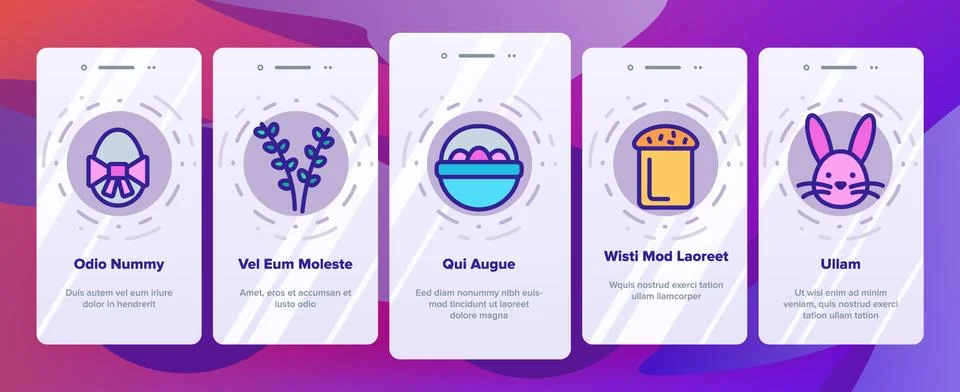 Happy Easter Elements Vector Onboarding Stockillustratie