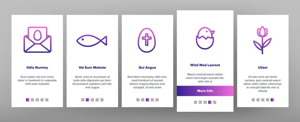 Happy Easter Elements Vector Onboarding 스톡 일러스트