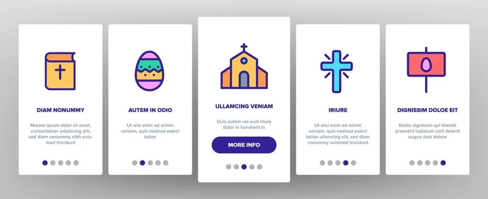 Happy Easter Elements Vector Onboarding Illustrazione stock