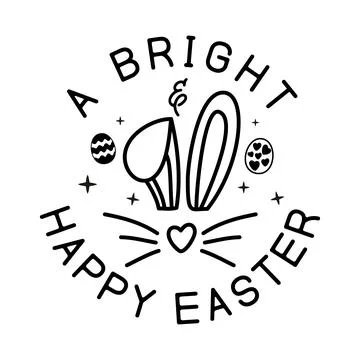 Happy Easter emblem with bunny and decorated eggs Illustrazione stock