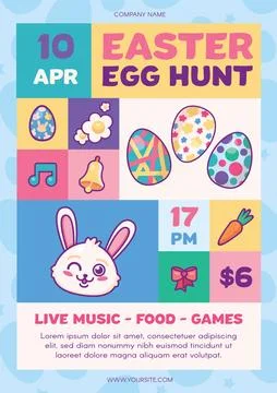 Happy Easter Event Printing Template Poster Stock Illustration