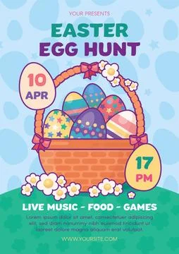 Happy Easter Event Printing Template Poster Stock Illustration
