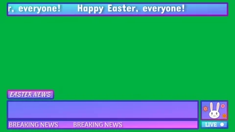 Happy easter everyone greetings in breaking news style. Stock Footage 268573236