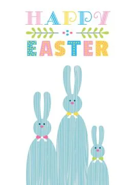 Happy Easter fancy hand drawn letters isolated Stock Illustration