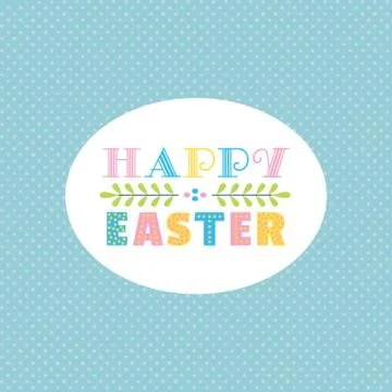 Happy Easter fancy hand drawn letters isolated Stock Illustration