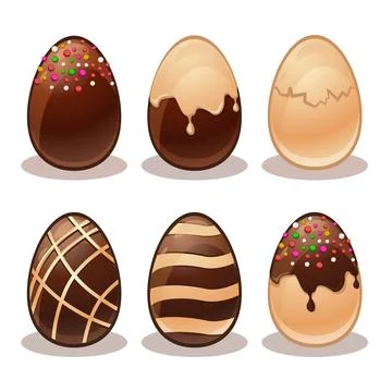 Happy Easter-Ferrous and White Chocolate eggs Stock Illustration