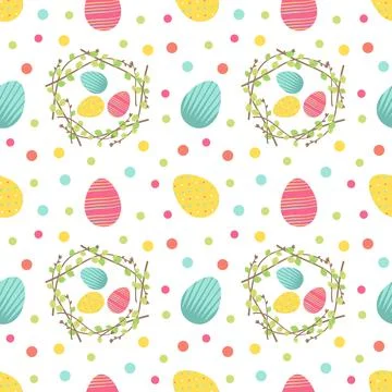 Happy Easter. Festive decoration seamless pattern イラスト素材
