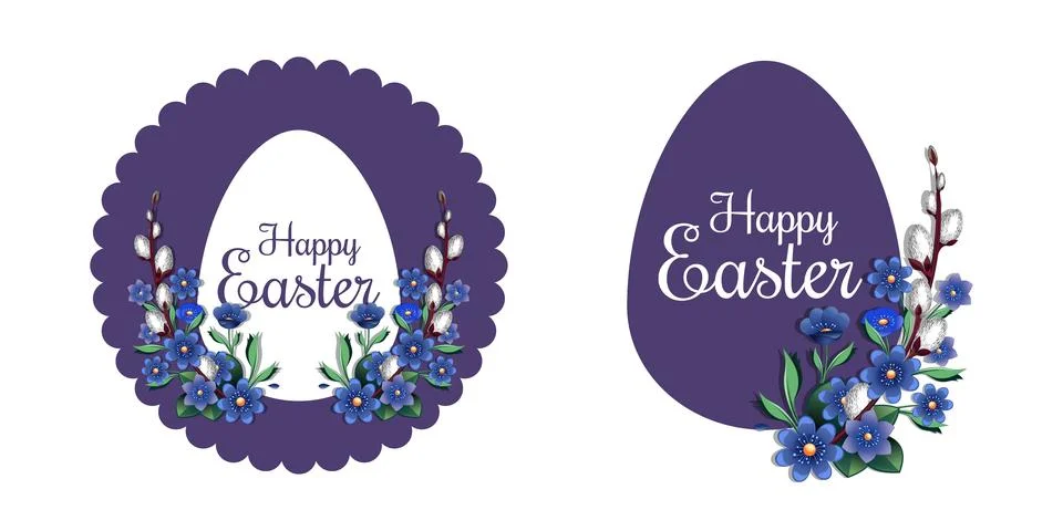 Happy Easter. Festive easter banner. Vector card Stock Illustration