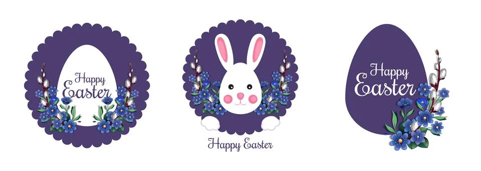 Happy Easter. Festive easter banner. Vector card Stock Illustration