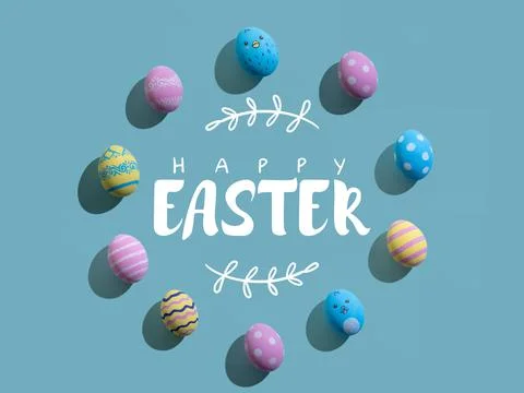 Happy easter festive ornament painted egg pattern Stockillustratie