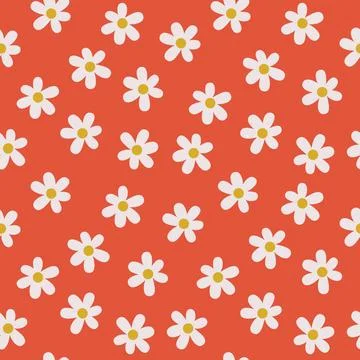 Happy Easter floral seamless pattern. Cute boho daisy flower ornament. Illustrazione stock