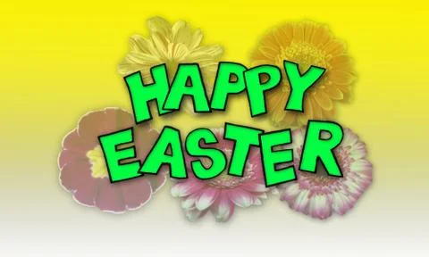 Happy easter flowers background Stock Photos