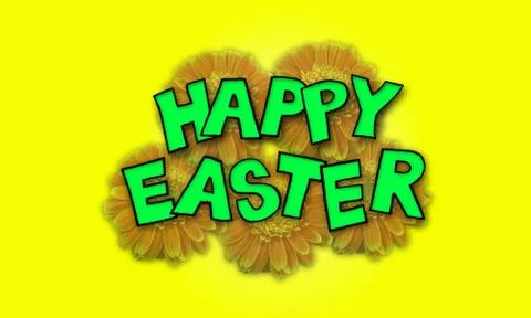 Happy easter flowers background Stock Photos