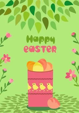 Happy Easter flyer Illustrazione stock