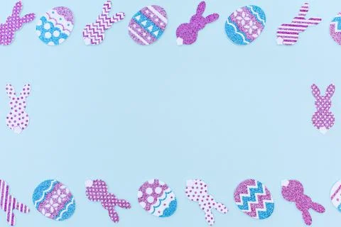 Happy Easter frame with copy space. Stock Photos