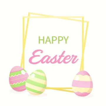 Happy easter frame Stock Illustration