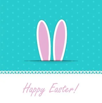 Happy Easter Funny Background with Rabbit Vector Illustration Illustrazione stock