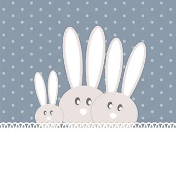 Happy Easter Funny Background with Rabbit Vector Illustration Stock Illustration