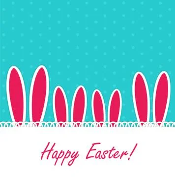 Happy Easter Funny Background with Rabbit Illustration Stock Illustration