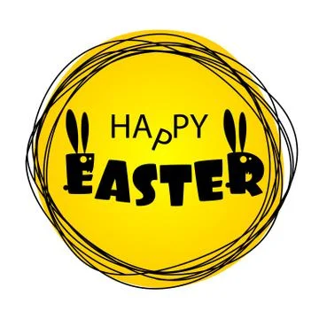 Happy Easter funny bunny creative Stock Illustration