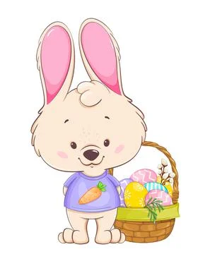 Happy Easter. Funny Easter bunny Stock Illustration