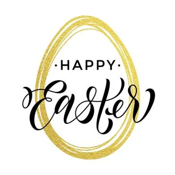 Happy Easter gold egg paschal greeting Illustrazione stock