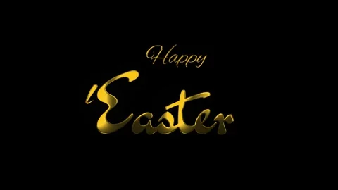 Happy Easter Gold Greeting on Black Background Stock Footage 319765338