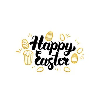 Happy Easter Gold Greeting Card 스톡 일러스트