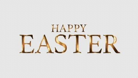 Happy Easter Gold Text, Alpha Channel Video stock 237605742