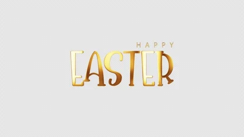 Happy Easter gold text shine light motion cinematic title Stock Footage 270153692