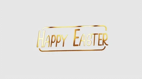 Happy Easter gold text shine light motion cinematic title Stock Footage 278085379
