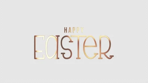 Happy Easter gold text shine light motion cinematic title Stock Footage 297590767