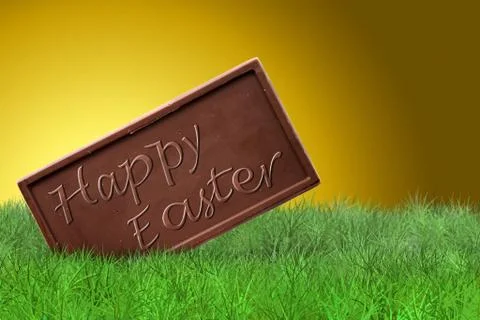 Happy Easter on golden background Stock Photos