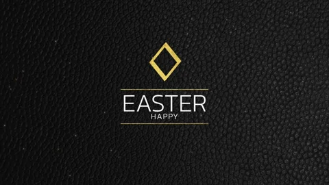Happy Easter a golden cross shines on a bold black background Video stock 265552979