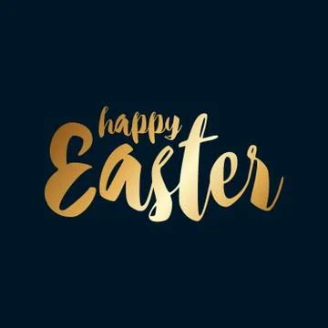 Happy Easter - Golden text Typography Stock Illustration