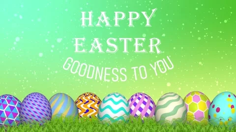 Happy easter goodness to you wishes on blur background with easter eggs. Stock Footage 268469955
