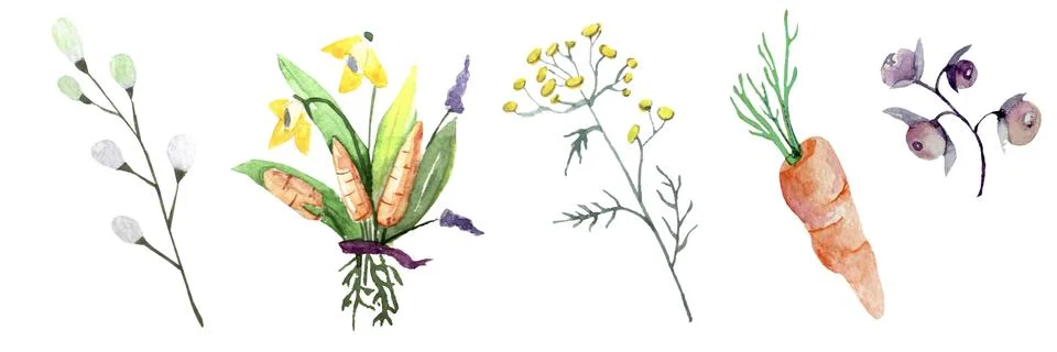 Happy easter graphic elements, set Design elements isolated on white background. Illustrazione stock