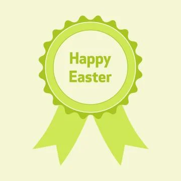 Happy Easter green badge Stock Illustration