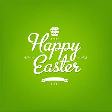 Happy easter green card Stock Illustration