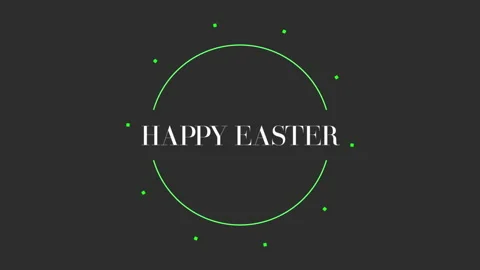 Happy Easter with green circle and dots on fashion black gradient Stock Footage 232833017