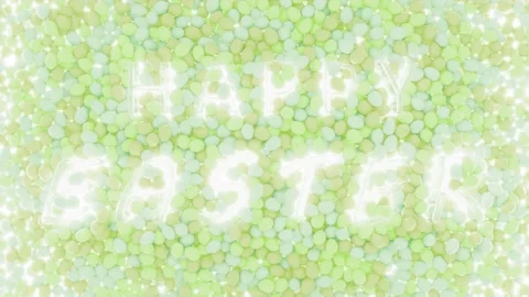 Happy Easter Green Pastel Eggs Background Stock Footage 236169191