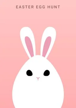 Happy easter greeting background with bunny behind egg Stock Illustration