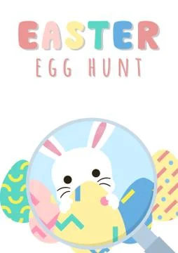 Happy easter greeting background with bunny behind easter egg Stock Illustration